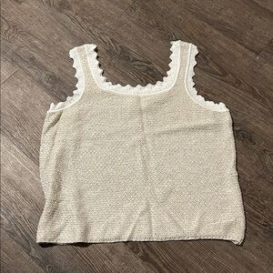 LC Lauren Conrad Cream Textured Tank Top